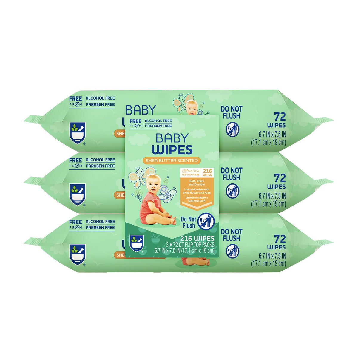 Pursonic Baby Wipes Aloe Vera & Shea Butter Infused | 99% Water-Based | Resealable Pack for Sensitive Skin