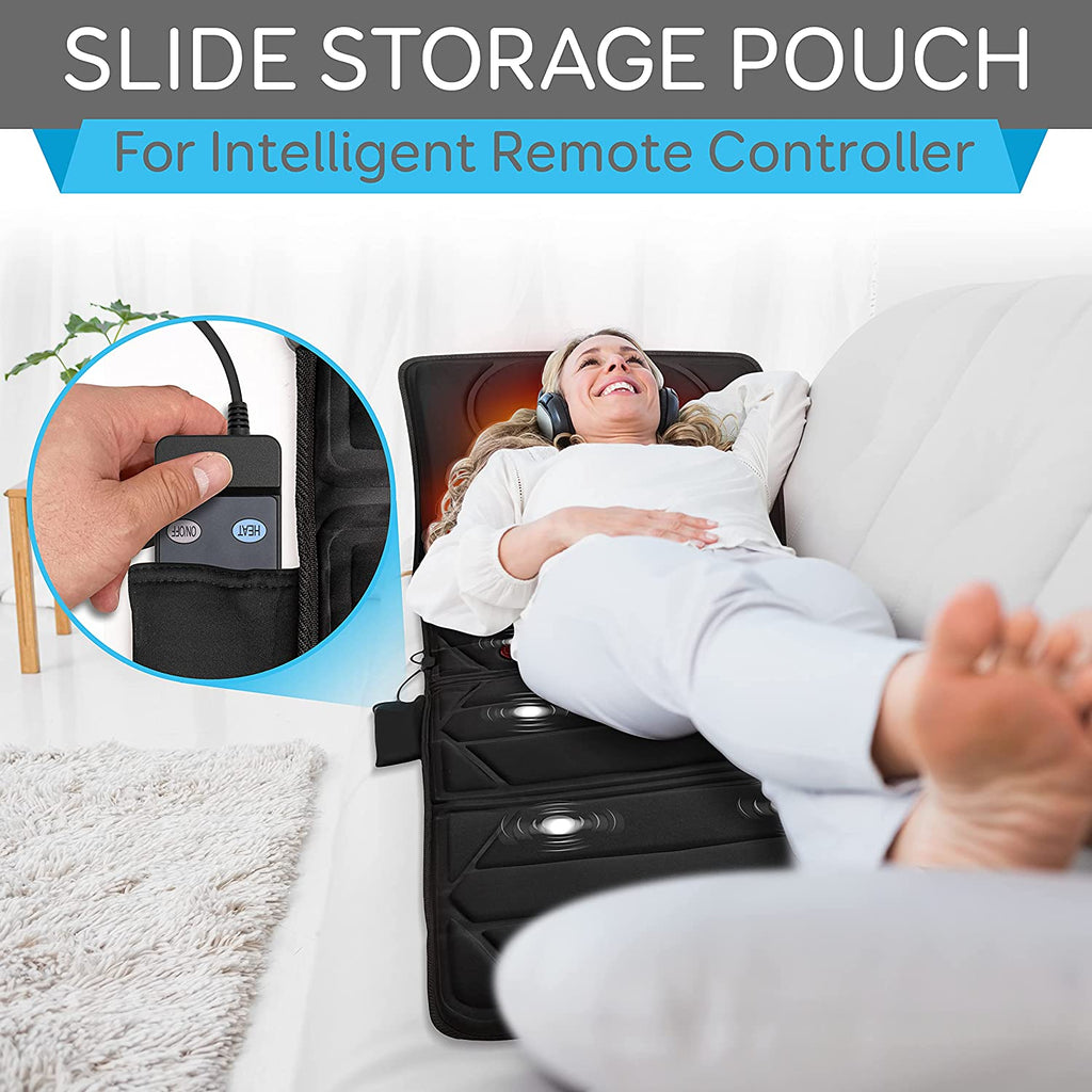 Luxury Massage Mat with Soothing Heat - 10 Powerful Motors Vibrating M Pursonic Luxury Massage Mat with Soothing Heat - 10 Powerful Motors Vibrating M Pursonic