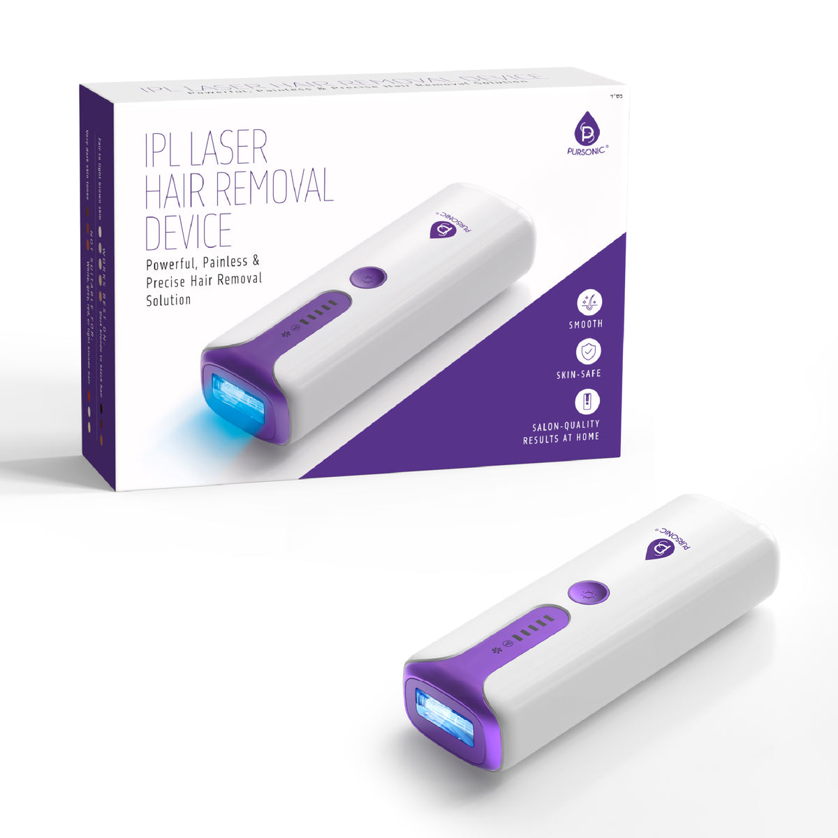 Pursonic IPL Laser Hair Removal Device w – Painless Permanent Hair Red