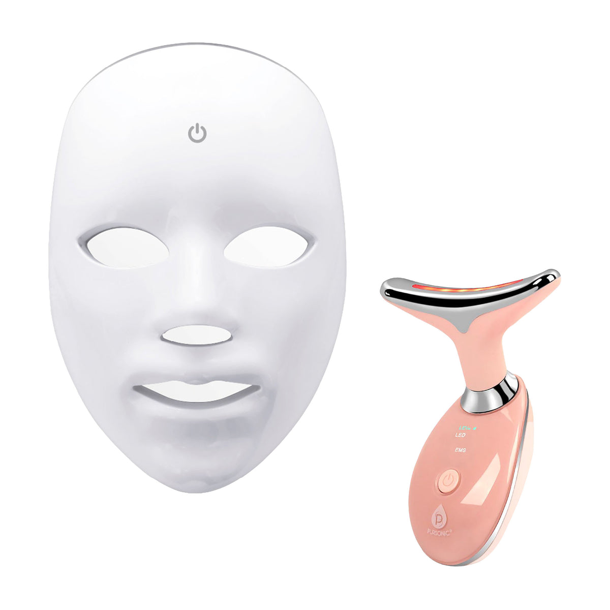 Pursonic LED Glow Set – 7-in-1 LED Light Therapy Face Mask + 7-in-1 LE