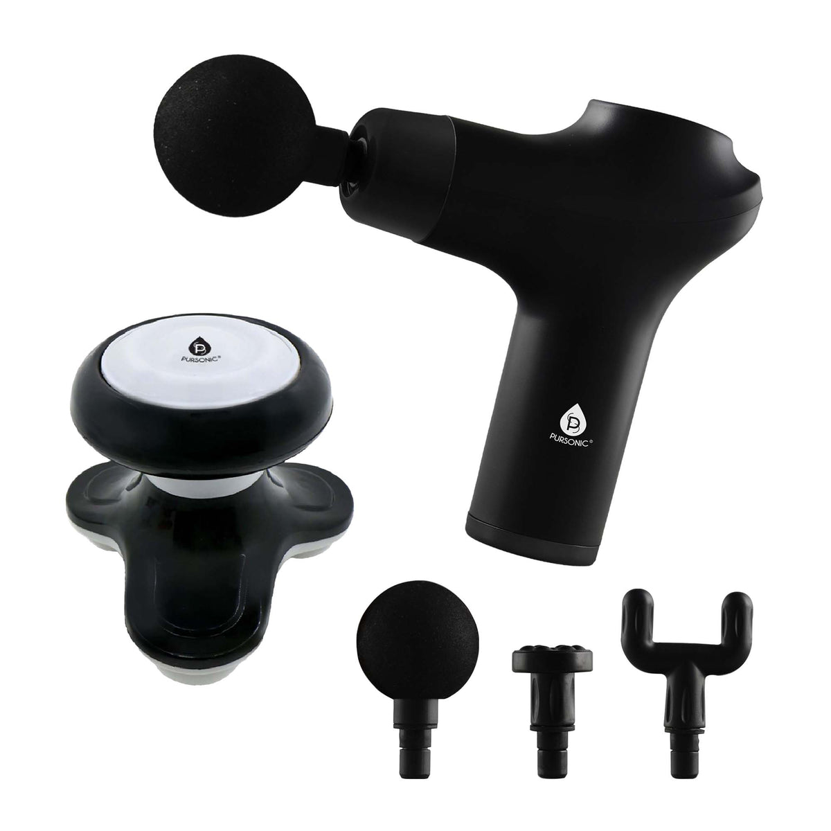 Pursonic Muscle Recovery & Relaxation Power Duo: Massage Gun & Handhel