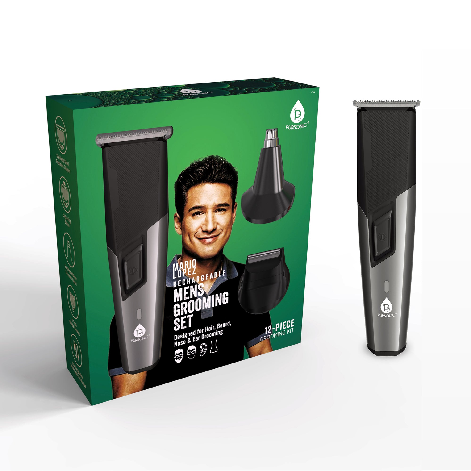 Mario Lopez Rechargeable Men's Grooming Set Complete Hair, Beard, No