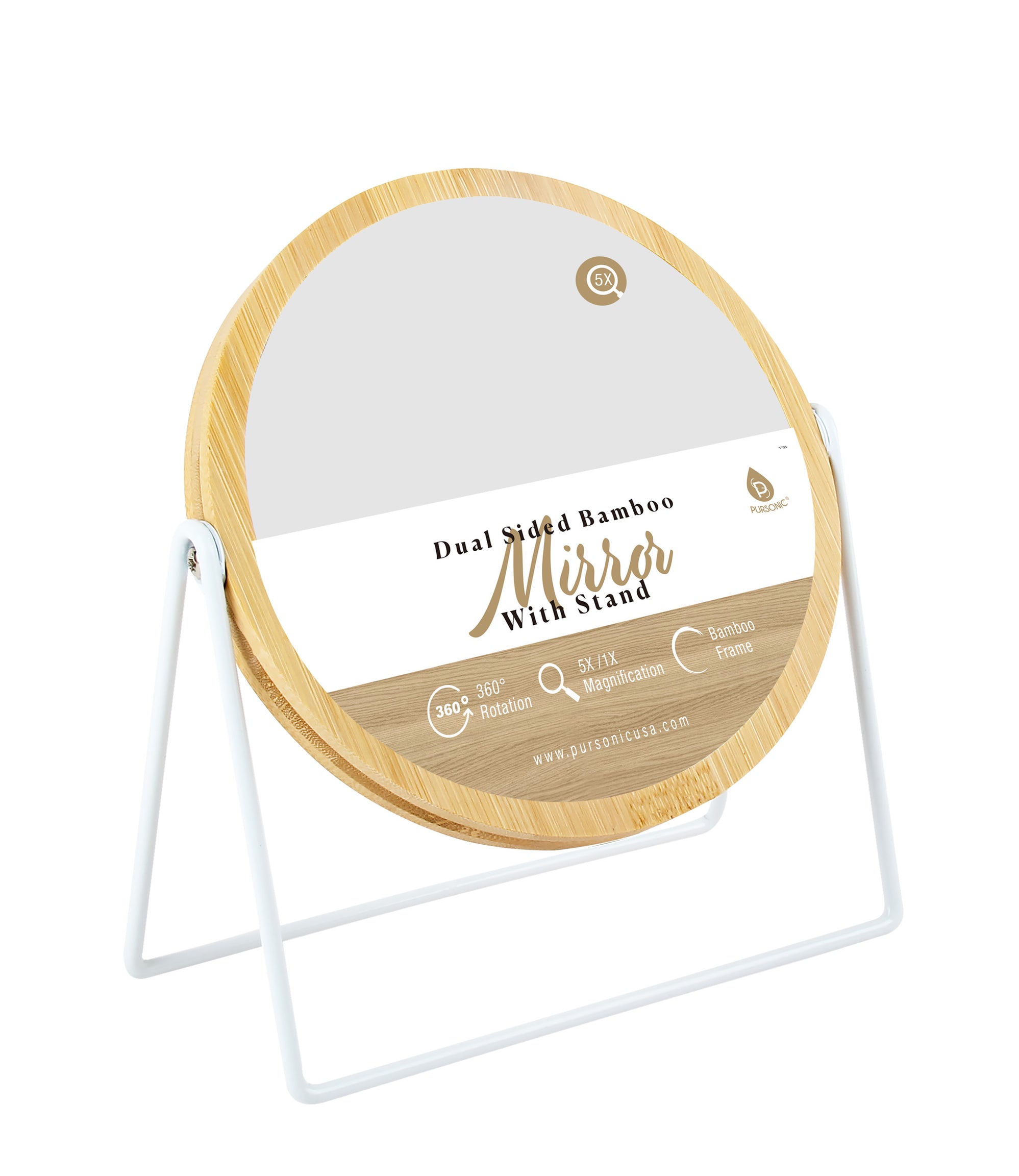 DualSide Mirror with Seamless 360° Rotation Pursonic