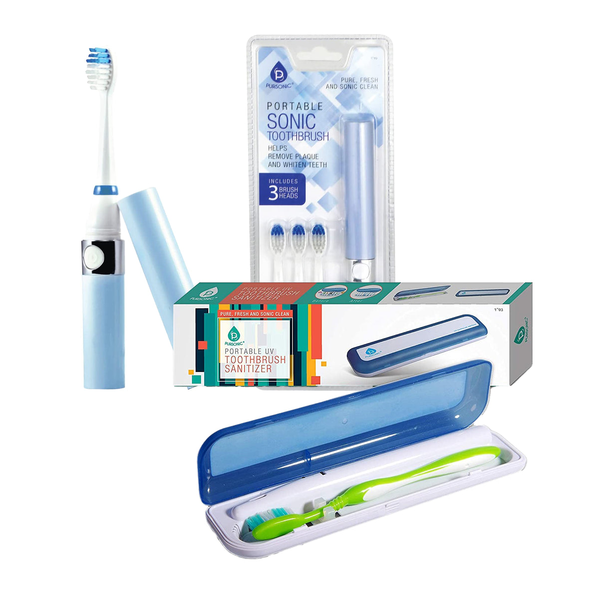 Travel Oral Care Essentials Bundle: Portable UV Toothbrush