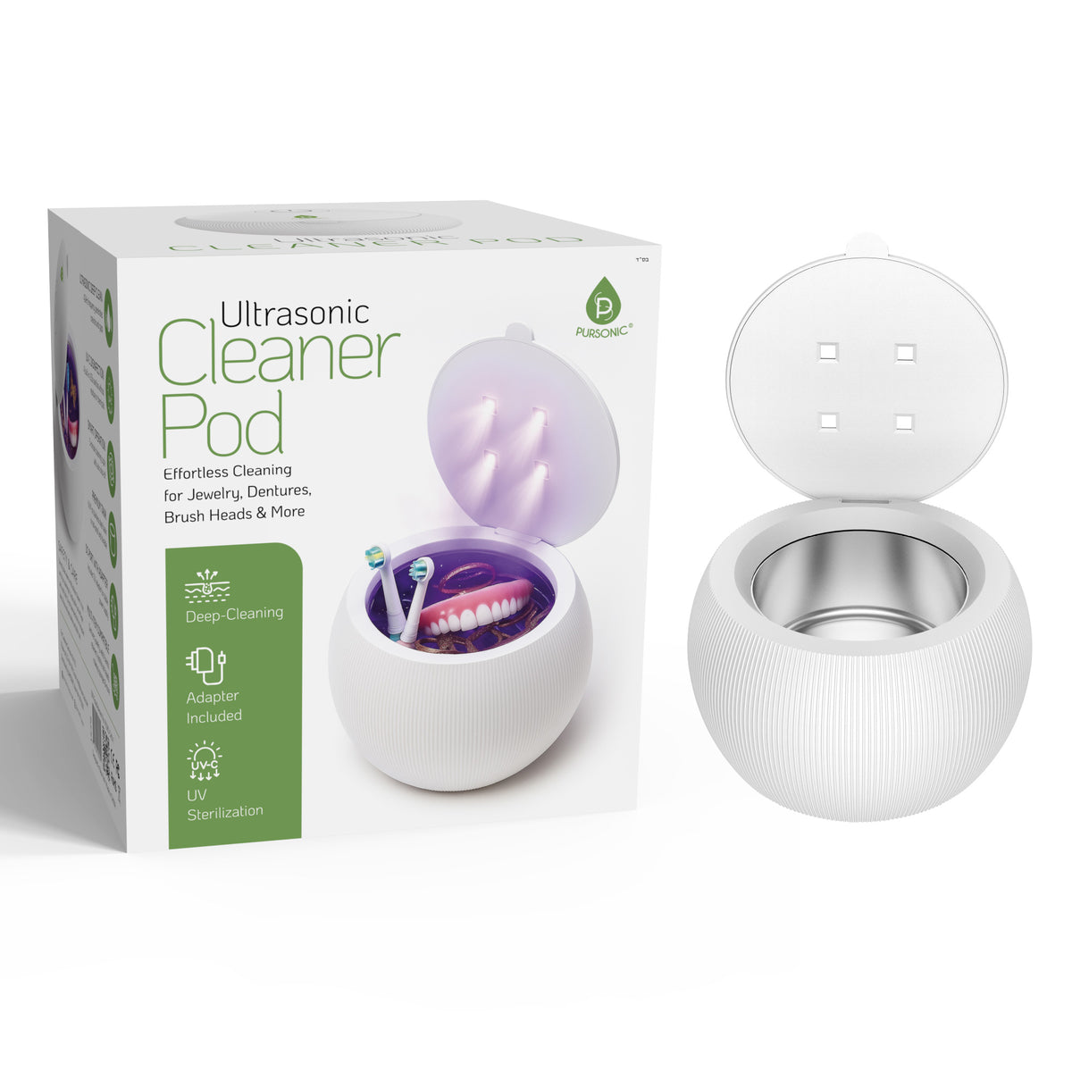 Pursonic Ultrasonic Cleaner Pod – Deep Cleaning and UV Sterilization i