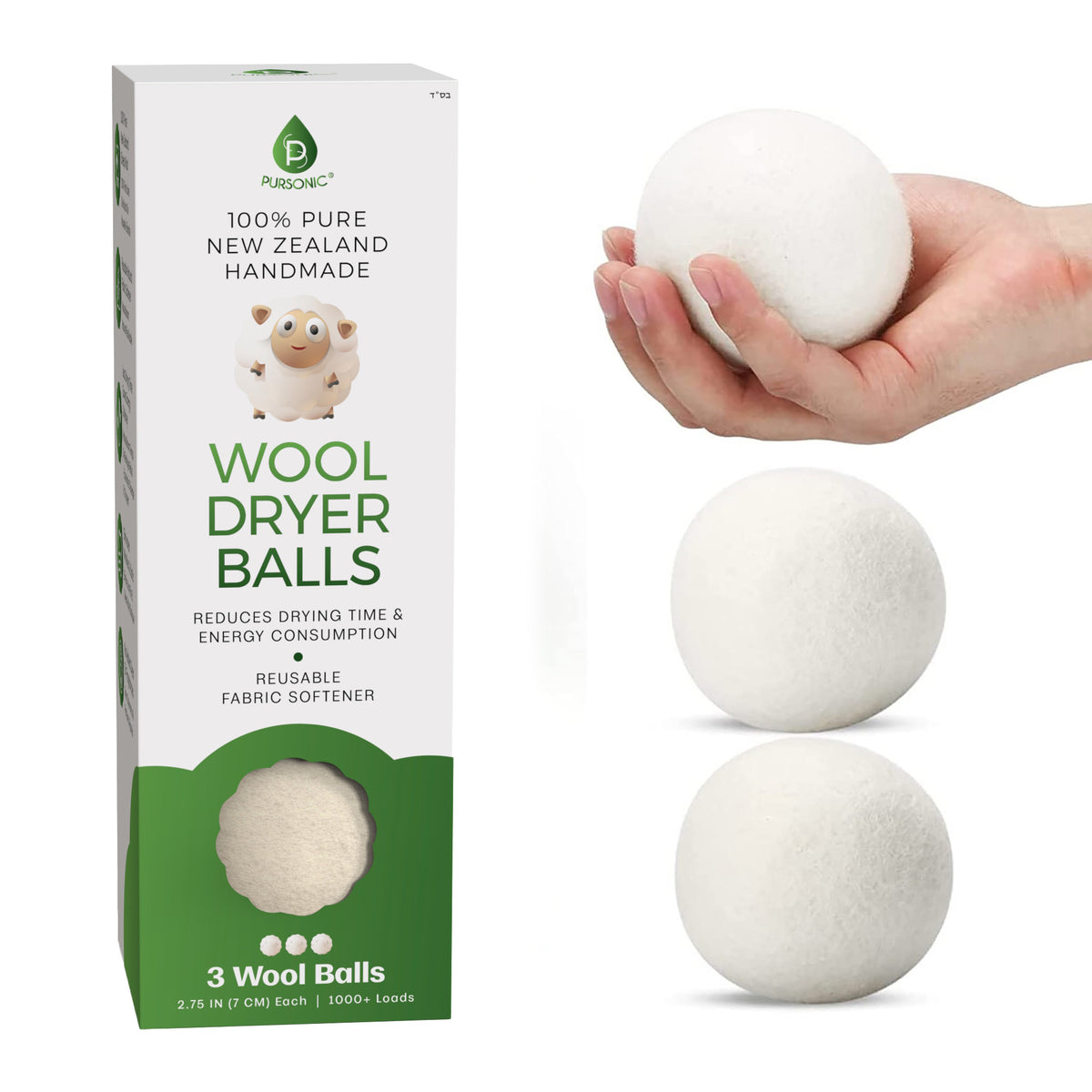 100% Pure New Zealand Wool Dryer Balls – Pursonic