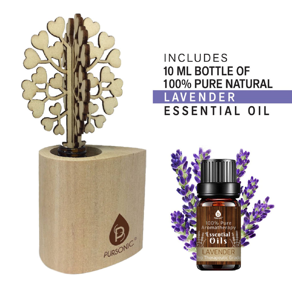 PUREVACY Aromatherapy Diffuser for Essential Oils, 400ml Dark Wood